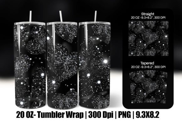 Download Black Valentine Heart Tumbler Wrap Png - Tumbler Collection