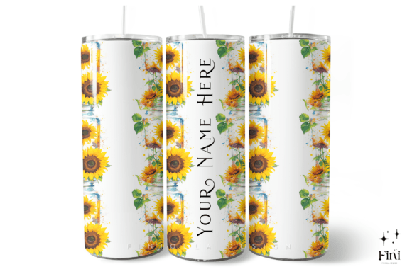Download Sunflower Add Your Own Name Tumbler Wrap - Tumbler Collection