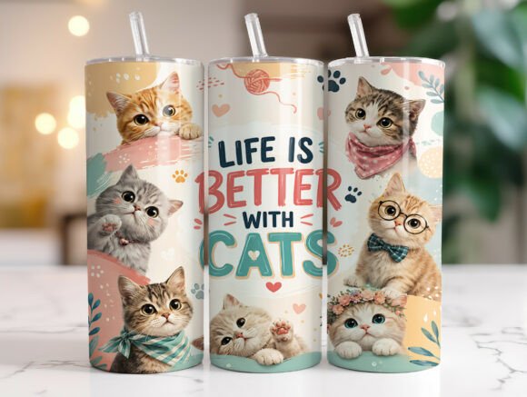 Download Cute Cat Lover 20oz Tumbler Sublimation - Tumbler Collection