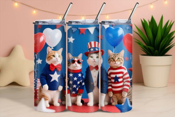 Download Cats in Flag Outfits July 4th Tumbler - Tumbler Collection
