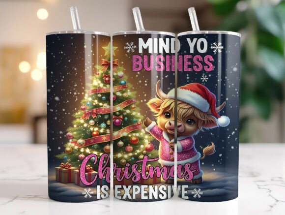 Download 20oz Highland Cow Christmas Tumbler Wrap - Tumbler Collection