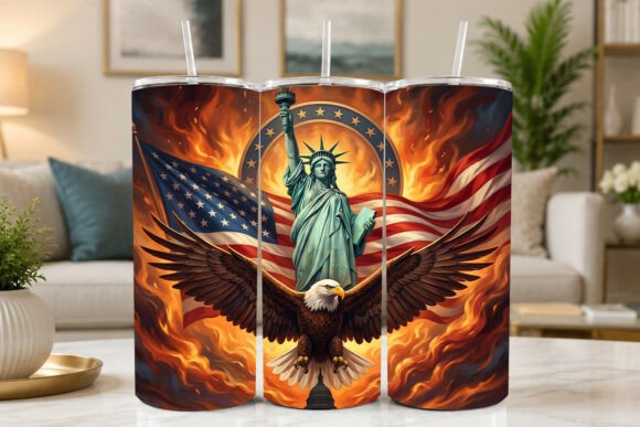 Download Bald Eagle and American Flag Tumbler - Tumbler Collection