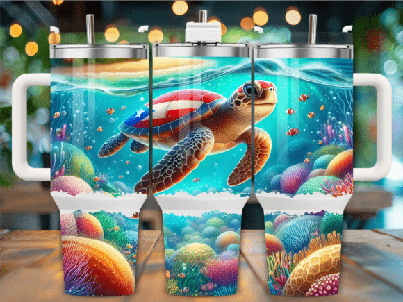 Download Puerto Rico Sea Turtle 40oz Tumbler Wrap - Tumbler Collection