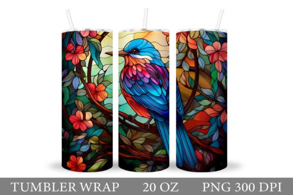 Download Stained Glass Bird Tumbler Design - Tumbler Collection