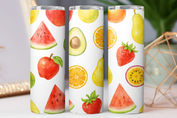 Download Fruit Print 3d Tumbler Wrap Design Png - Tumbler Collection