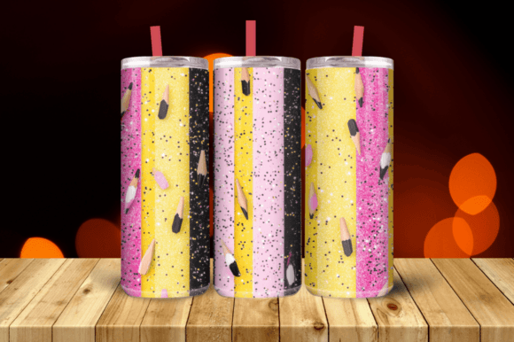 Download Glitter Pencil Teacher Tumbler Wrap - Tumbler Collection