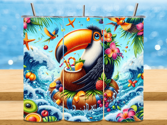 Download Toucan Bird with Exotic Fruit Tumbler - Tumbler Collection