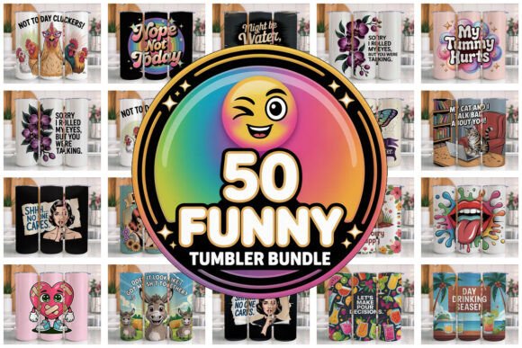Download 50 Funny Tumbler Wrap Bundle PNG V3 - Tumbler Collection