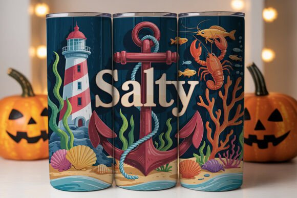 Download Salty Nautical Tumbler Wrap - Tumbler Collection