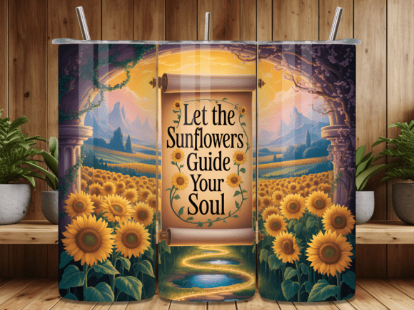 Download Sunflower Scroll Inspirational Tumbler - Tumbler Collection
